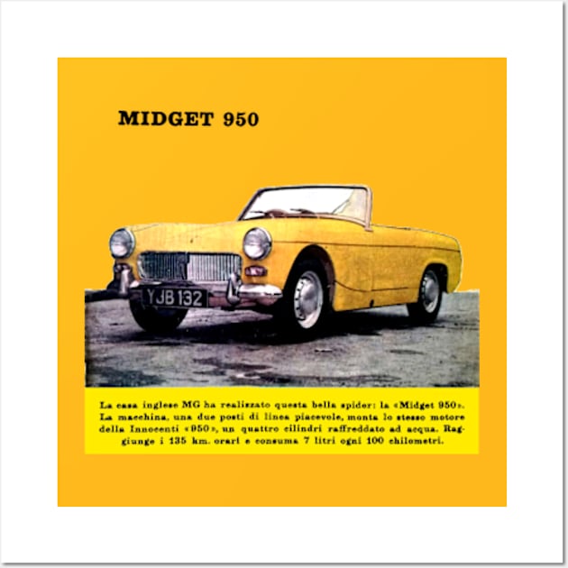 MG MIDGET - advert Wall Art by Throwback Motors